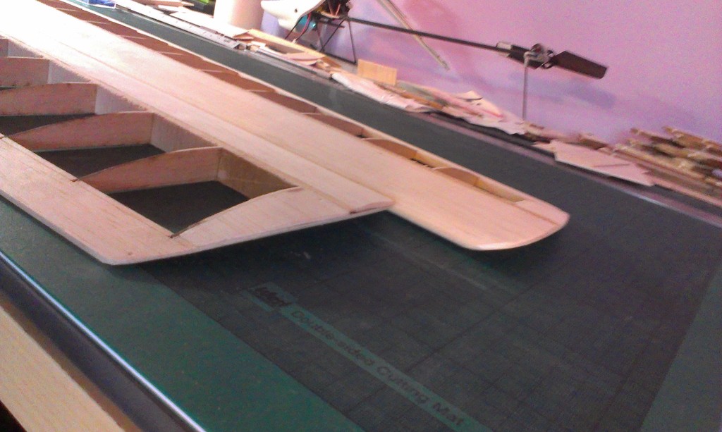 Wingtips sheeted and sanded