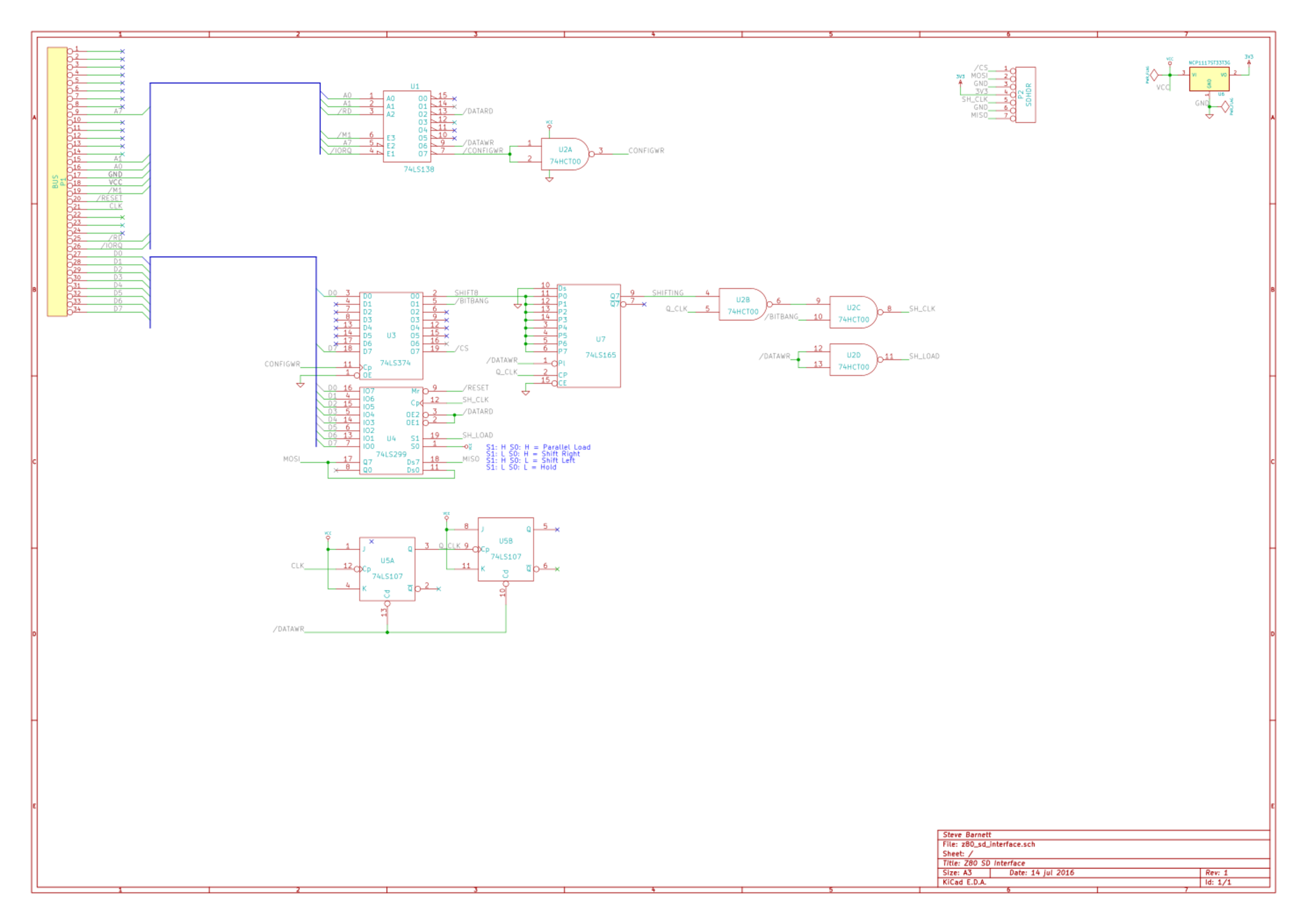 Original Z80 SD Interface Schematic